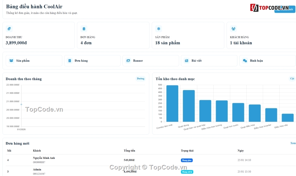 bán website,website bán điều hòa,điều hòa